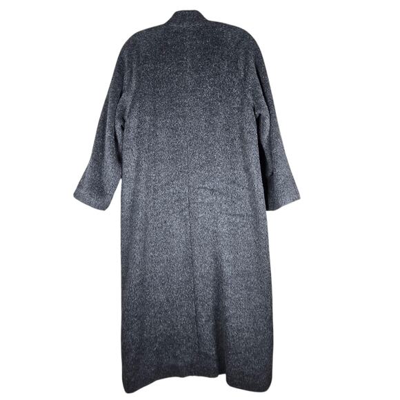 Henig Furs Wool Mohair Long Coat Gray Brushed Button Front Overcoat Womens 10 - Picture 8 of 15